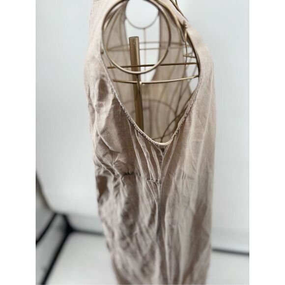 Hartford 100% Linen  Tan Sleeveless Dress Pockets Size 6 - Picture 9 of 10